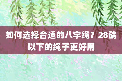 如何选择合适的八字绳？28磅以下的绳子更好用