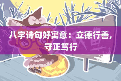 八字诗句好寓意：立德行善,守正笃行